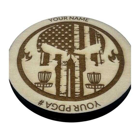 Disc Golf Mini Personalized Wood Laser Engraved Bottle Opener 4" - Picture 3 of 7